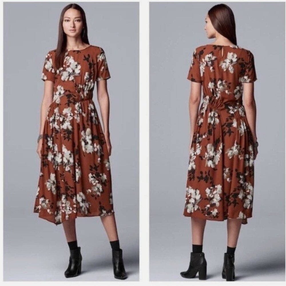 Simply Vera Vera Wang floral smocked midi dress